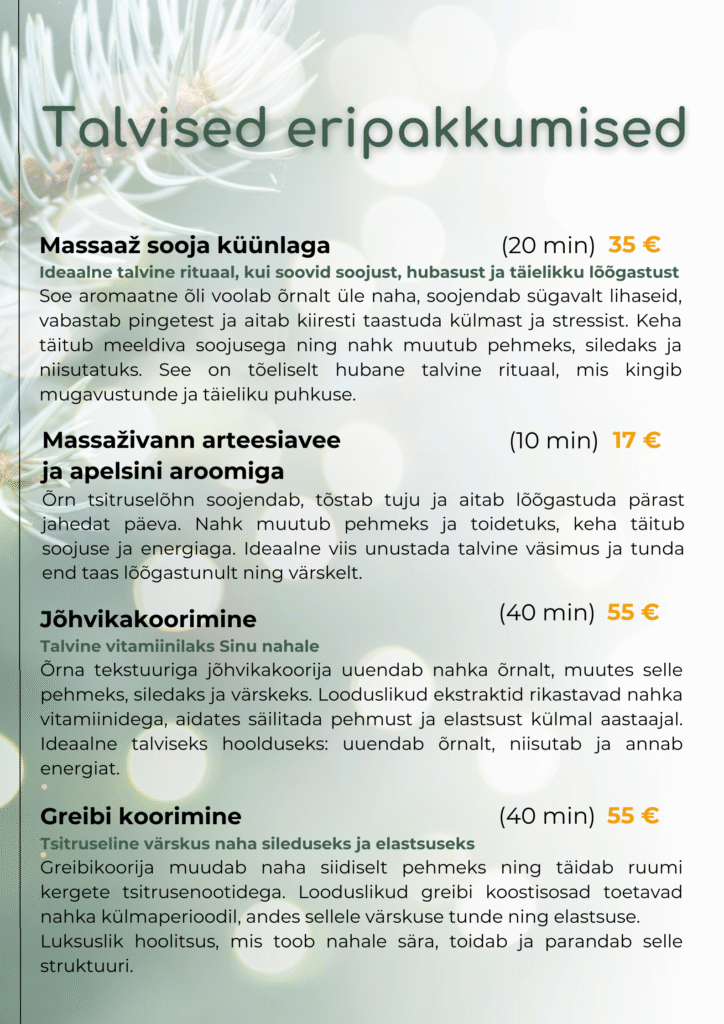 Talvised Pulmad Talvised eripakkumised | Narva-Jõesuu Medical SPA